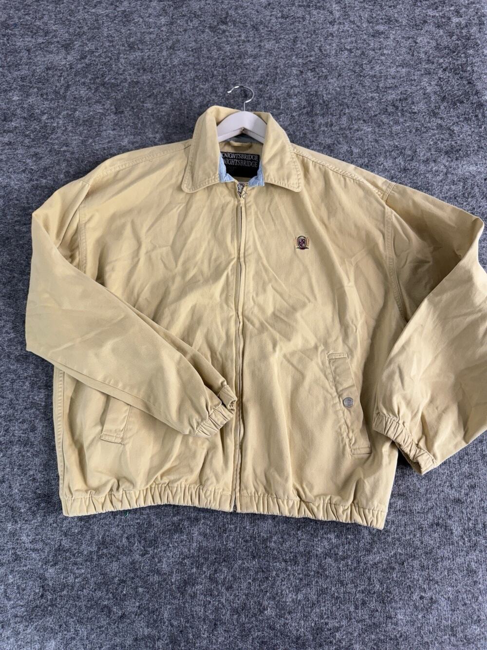 Vintage Knights Bridge Jacket Womens Medium Bomber Full Zip Casual Yellow N95